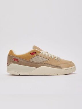 Jordan Low-Top Sneakers in Beige with Red Accents
